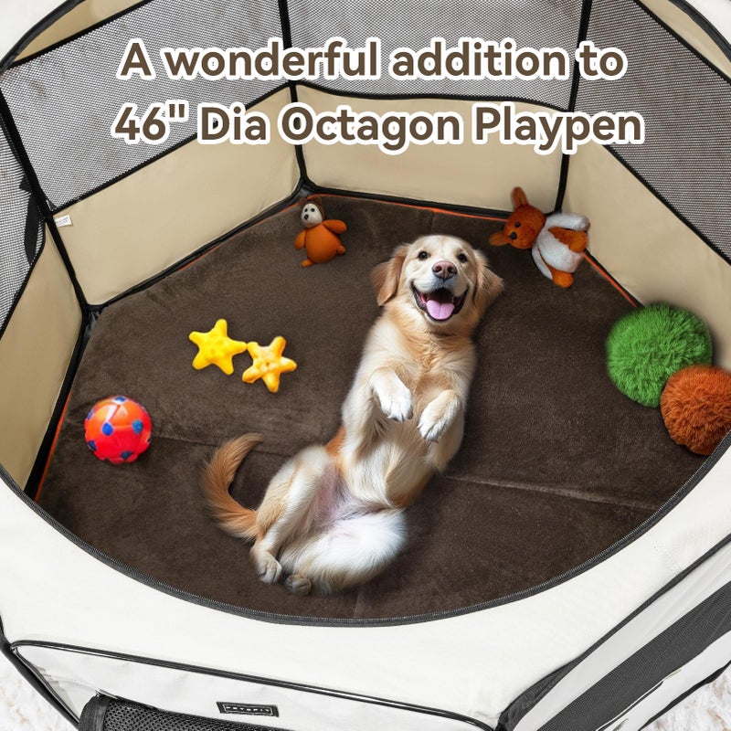 PETSFIT Dog Playpen Mat Waterproof Washable Double-Sided Foldable 42.9" Dia Thick Octagon Absorbent Leak-Proof Reusable Training Pad Floor Couch Protector Large - Image 3
